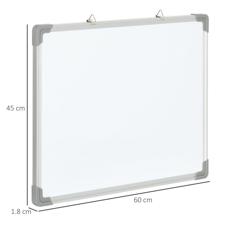 Lavagna Magnetica da Parete 60x1.8x45 cm con Gomma Pennarelli e Magneti in Alluminio Bianco-3