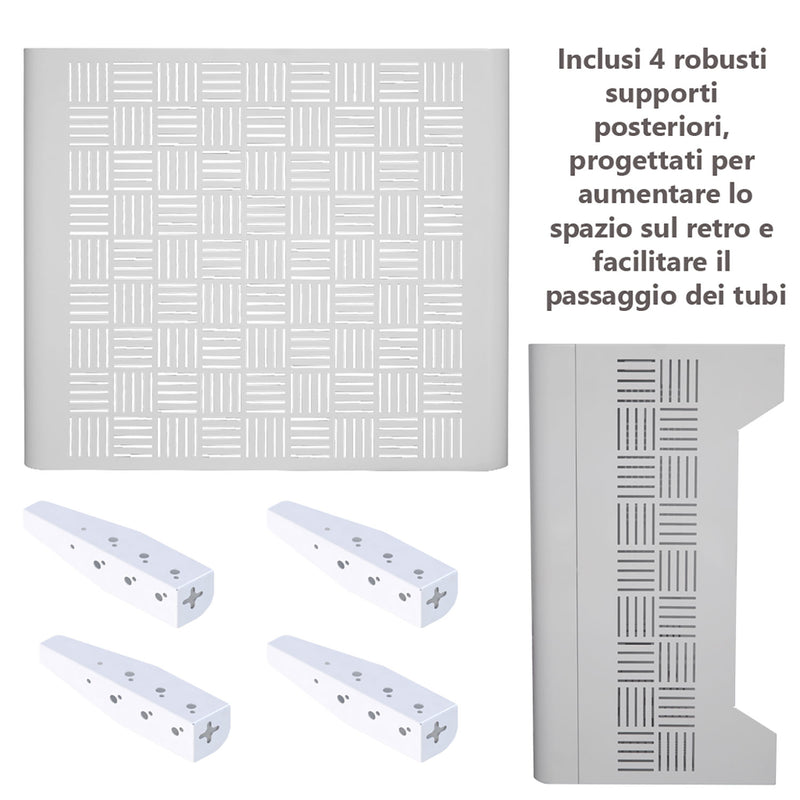 Copri Condizionatore da Esterno Large 105x65x95 cm in Alluminio Bianco -3