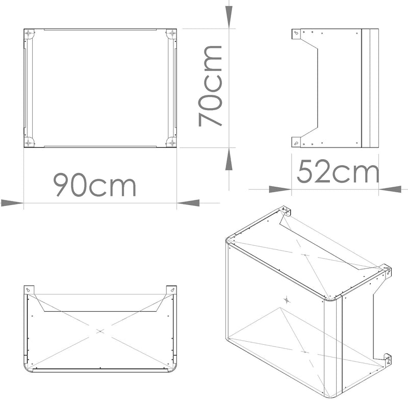 Copri Condizionatore da Esterno Small 90x46/52x70 cm in Alluminio Antracite -6