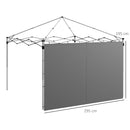 Pareti Gazebo 3x3 e 3x6 m in Tessuto Oxford Grigio con Chiusure ad Anello e a Gancio-3