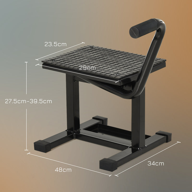 Cavalletto Alzamoto max 150kg con Superficie in Gomma e Manovella 48x34x43 cm in Acciaio Nero-3