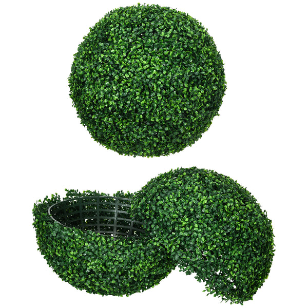 Set di 2 Piante Arteficiali Finte Sfera di Bosso Ø50 cm per Interno ed Esterno Verde prezzo