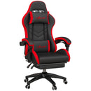 Sedia da Gaming Altezza Regolabile e Schienale Reclinabile 65x65x121-129 cm Nero e Rosso   -1