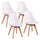 Set 4 Sedie Ergonomiche 53,5x48,5x83 cm Gambe in Legno Candice Bianco