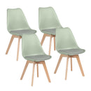 Set 4 sedie 53,5x48,5x83 cm Gambe in Legno Candice Verde Chiaro-1