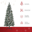 Albero di Natale Artificiale Innevato 150 cm 464 Rami e 28 Pigne Verde e Bianco -4