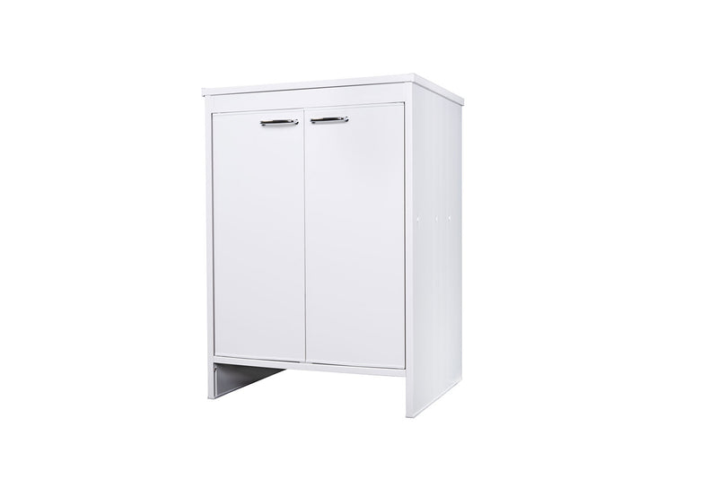 Mobile Lavanderia da Esterno 60x49x84 cm in PVC Bianco -2