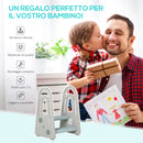 Sgabello per Bambini Scaletta a 2 Gradini 435x38,5x61 cm Blu e Grigio -6