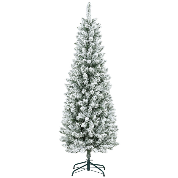 sconto Albero di Natale Artificiale Innevato 180 cm 479 Rami Design Alto e Stretto Verde