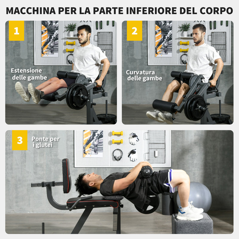 Seated Calf Machine 32 posizioni da Seduti 100x90x105 cm Grigio e Nero   -4