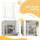 Cancellino per Cani Regolabile con 2 Estensioni 77-105x120 cm in Acciaio e Doppio Blocco Bianco-8