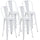 Set 4 Sgabelli da Bar Stile Industriale Schienale Rimovibile 44x53x116 cm in Metallo Bianco