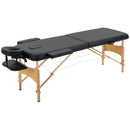 Lettino Massaggi Portatile Pieghevole 185x60x61-88 cm in Legno e Similpelle Nero-1