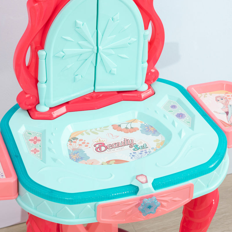 Specchiera Giocattolo per Bambini con Sgabello Luci e Accessori 57x34x76 cm Multicolore-9