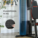 Stazione Fitness Multifunzione con 45 kg di Pesi 160x108x200 cm Nero  -5