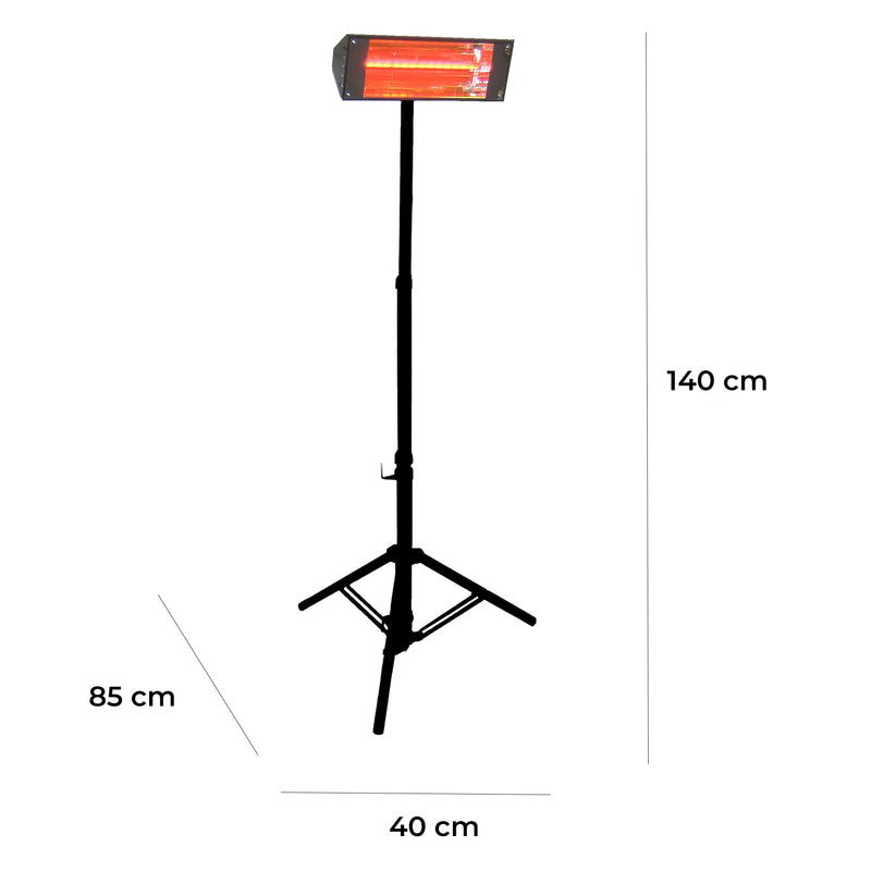 Lampada riscaldante ad infrarossi IP20 Base Treppiedi 1500W 140h cm Art-Eco HLX15PB -2