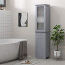 Mobile a Colonna da Bagno 40x27x171,5cm in MDF Grigio  -2