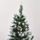 Albero di Natale Artificiale Innevato 150 cm 464 Rami e 28 Pigne Verde e Bianco -9