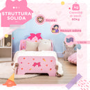 Letto per Bambini con Sponde 143x74x59 cm Fantasia Fiocco Rosa  -6