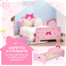 Letto per Bambini con Sponde 143x74x59 cm Fantasia Fiocco Rosa  -4