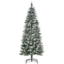 Albero di Natale Artificiale Innevato 150 cm 464 Rami e 28 Pigne Verde e Bianco -1