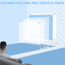 Telo per Proiettore 99" Rapporto 1:1 189x7x182 cm Fissaggio a Muro e Soffitto per Casa e Ufficio Bianco-6