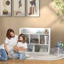 Mobile Portagiochi per Bambini a 3 Livelli con 5 Scomparti 91,5x43x79 cm in Legno Bianco-2