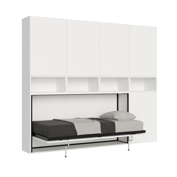 Letto Singolo a Scomparsa Composizione C Kando H226,7 Bianco Frassino con Materasso acquista