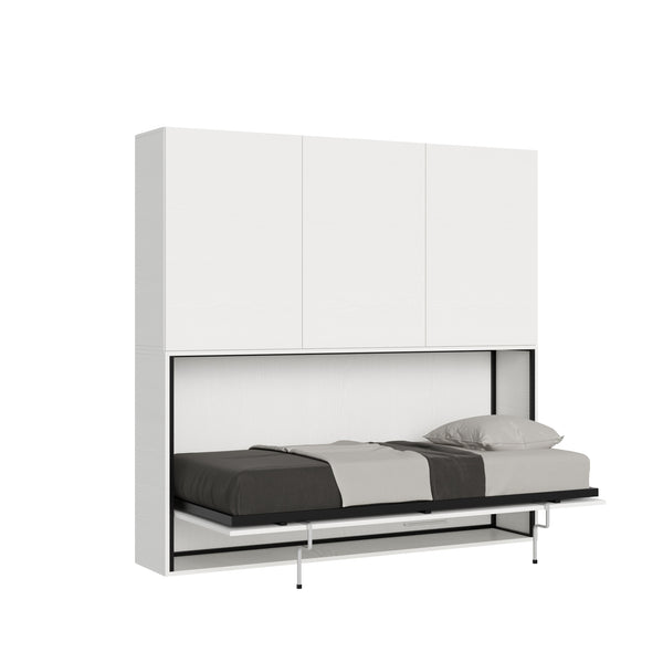 Letto Singolo a Scomparsa Composizione D Kando H194,4 Bianco Frassino con Materasso online