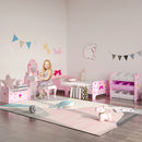 Letto per Bambini con Sponde 143x74x59 cm Fantasia Fiocco Rosa  -2