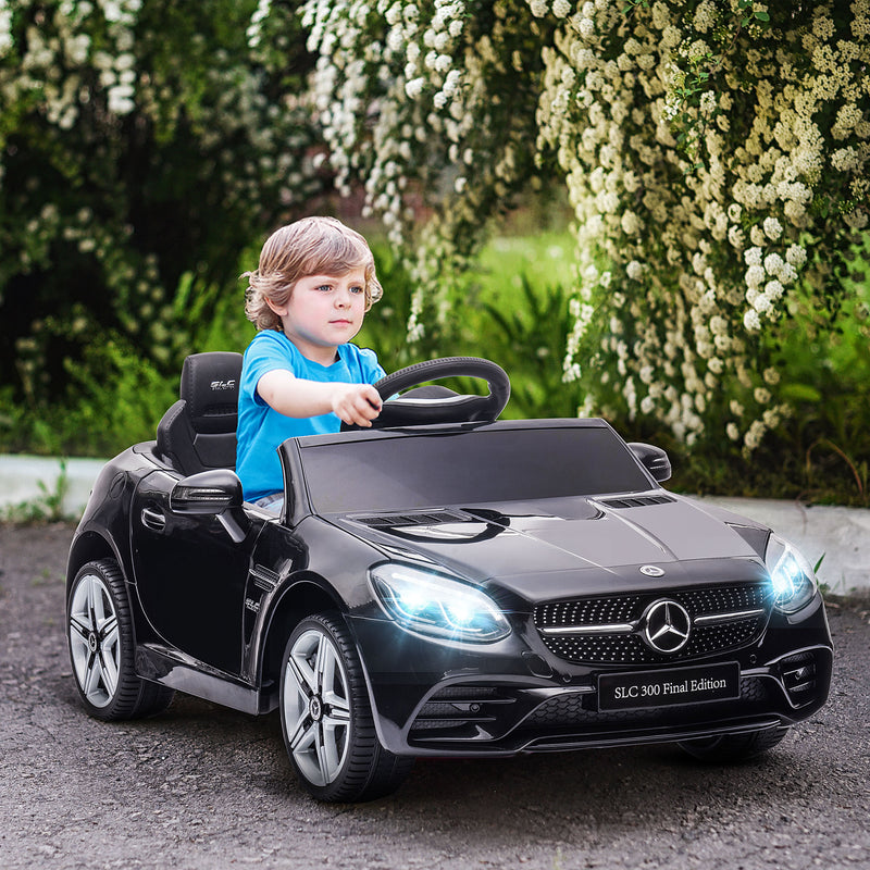 Macchina Elettrica per Bambini Licenza Mercedes SLC 300 con Telecomando Nero  -2