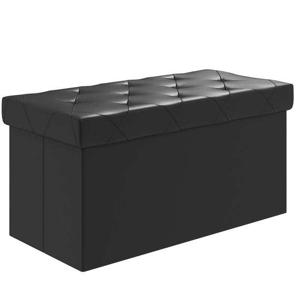 sconto Panca Contenitore Pieghevole 84L 76x38x38 cm in Finta Pelle Nero