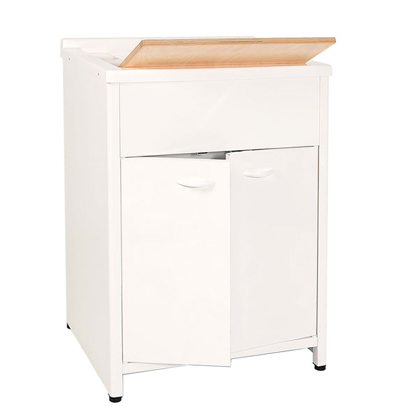 sconto Mobile Lavatoio da Esterno in Polipropilene e Alluminio 60x50x83 cm Bianco