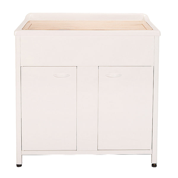 sconto Mobile Lavatoio da Esterno in Polipropilene e Alluminio 75x60x83 cm con Vasca Singola Bianco