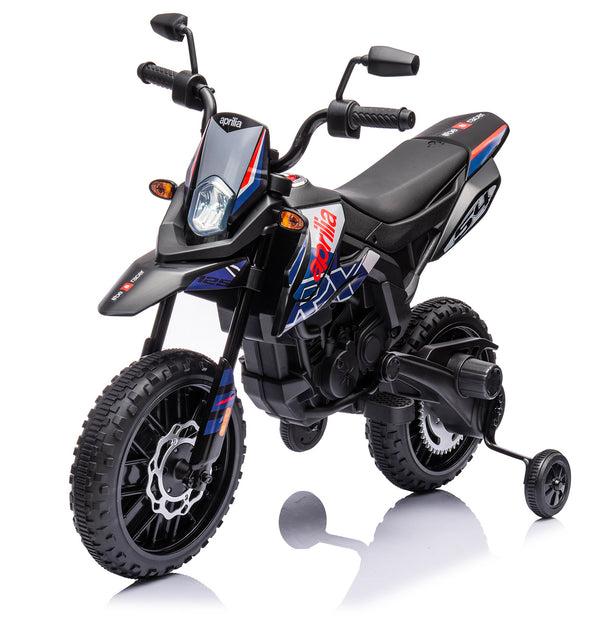 Moto Elettrica per Bambini 12V con Licenza Aprilia RX-125 Motocross Blu sconto