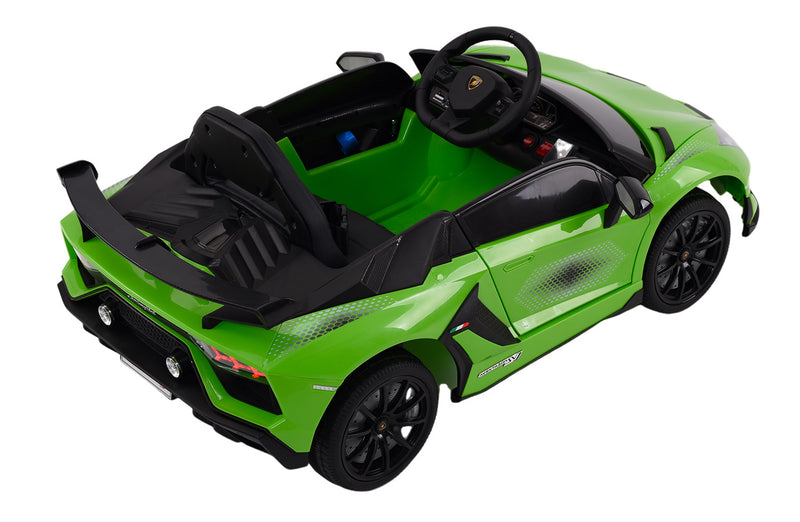 Macchina Elettrica per Bambini 12V con Licenza Lamborghini Aventador SVJ Small Verde-8