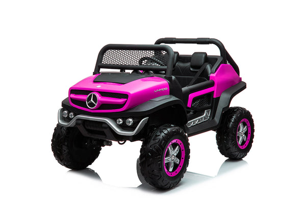 acquista Macchina Elettrica per Bambini 12V con Licenza Mercedes Unimog Rosa