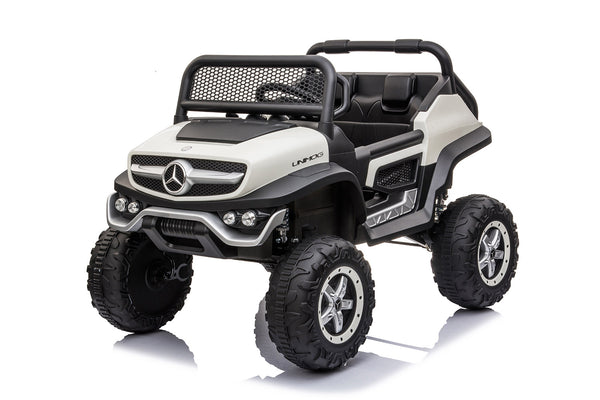 prezzo Macchina Elettrica per Bambini 12V con Licenza Mercedes Unimog Bianca