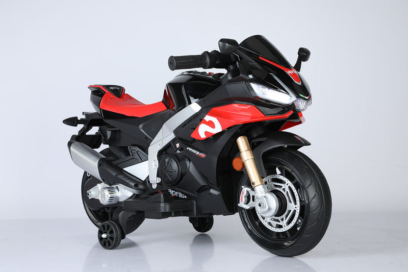 Moto Elettrica per Bambini 12V con Licenza Aprilia RSIV Small Nera  -3