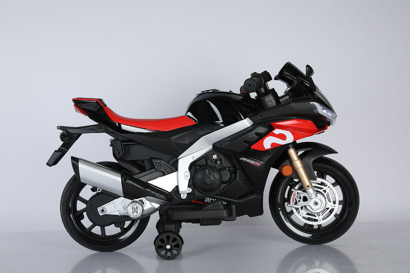 Moto Elettrica per Bambini 12V con Licenza Aprilia RSIV Small Nera  -4