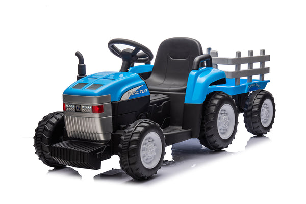 sconto Trattore Elettrico per Bambini 12V con Rimorchio Blu