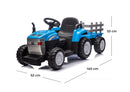 Trattore Elettrico per Bambini 12V con Rimorchio Blu  -5