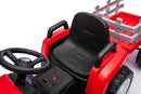 Trattore Elettrico per Bambini 12V con Rimorchio Rosso  -4