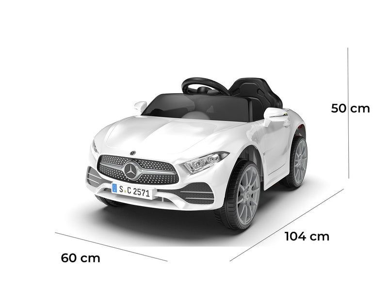 Macchina Elettrica per Bambini 12V con Licenza Mercedes CLS Small Bianco  -5