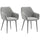 Set 2 Sedie Imbottite Stile Nordico 54x57x80 cm Tessuto Effetto Velluto Grigio Scuro