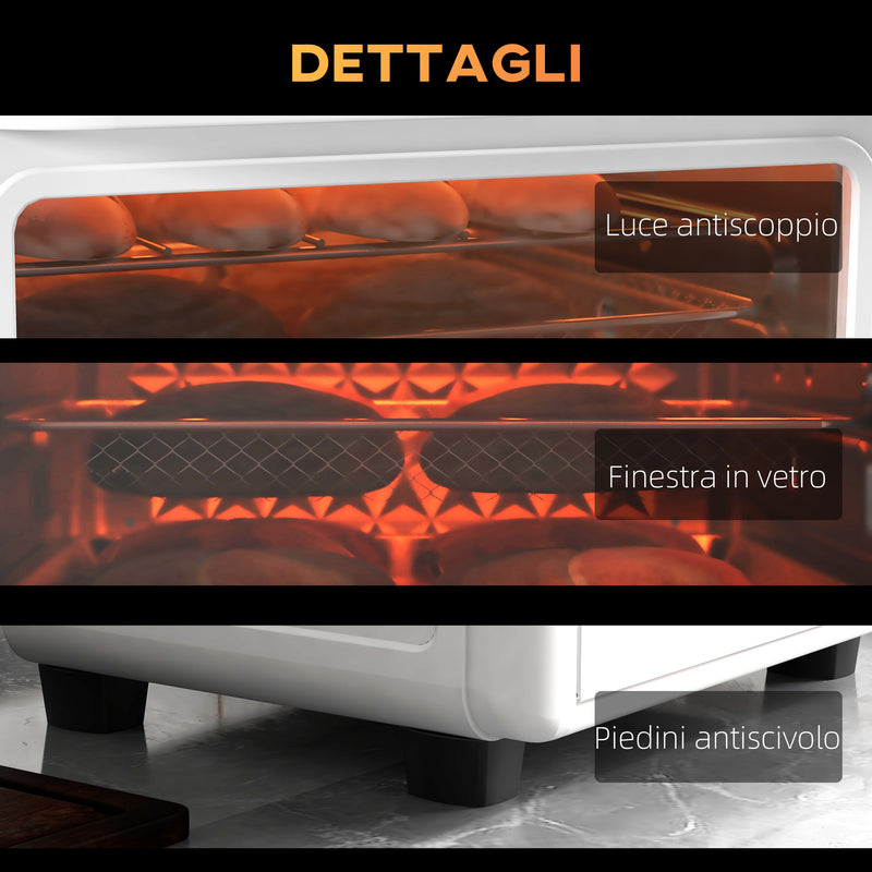 Forno Elettrico 1500W 13L 12 Programmi Friggitrice ad Aria Bianco -8