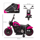 Moto Elettrica per Bambini 6V con Rotelle Rosa e Nero-3