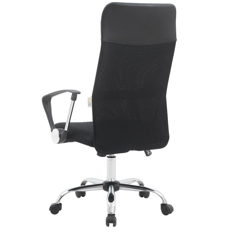 Sedia Direzionale da Ufficio 66x50x112/123 cm Ergonomica in Rete Mesh Certificata EN1335 Nera-7