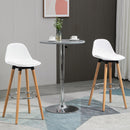 Set 2 Sgabelli da Bar Stile Nordico con Cuscino e Gambe in Legno Bianco -2