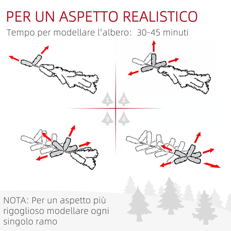 Albero di Natale Artificiale 195 cm 1838 Rami con Apertura Automatica Verde -7